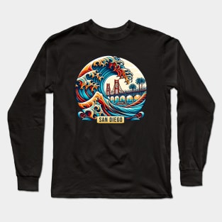 San Diego Waves With Bridge Long Sleeve T-Shirt